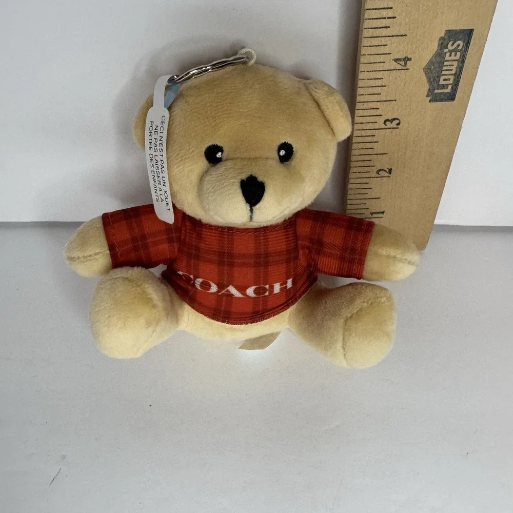 Coach Teddy Bear Stuffed Brown With A Keychain 4.5